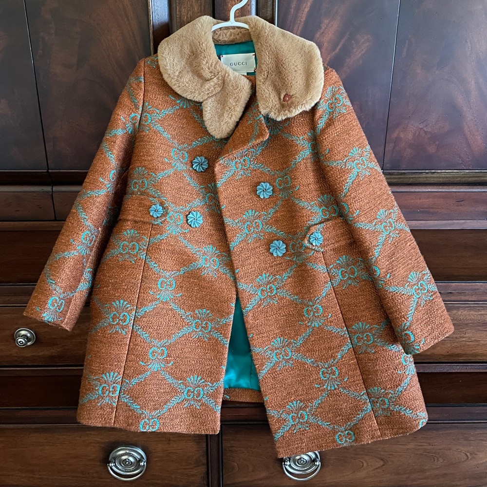 Gucci GG Lame’ Linen Coat size 6 children’s